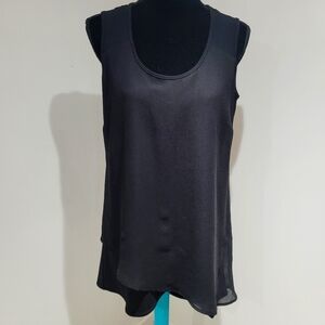 Lundstrom Women's Asymmetrical Draped Sleeveless Blouse Small Black Whimsigoth